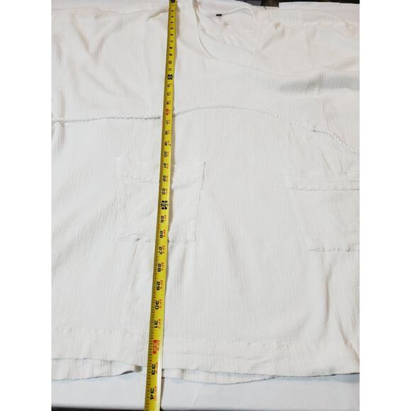 Free People Dress Womens Xs Oversized SHIFT White Mini Beach Cover-Up Tassels - Picture 13 of 14